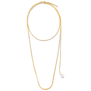 Aviana Wrap Snake Chain Pearl Necklace